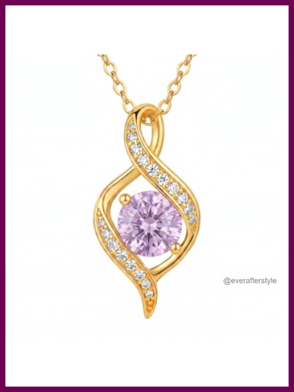 14K Gold Plated Infinity Birthstone Necklace 18+2 Inch Women's Jewelry
